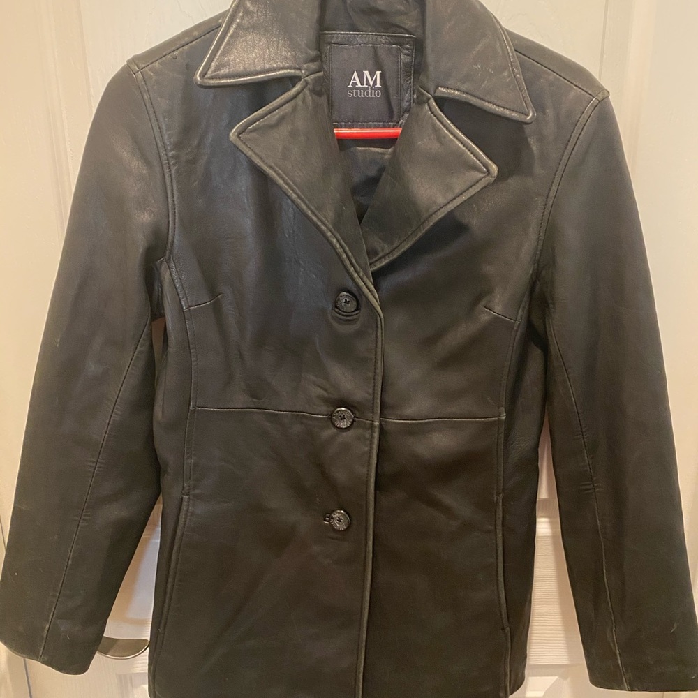 Black leather jacket